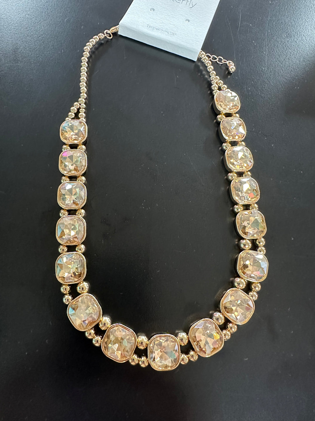 Extra Bling Faceted Stone Necklace