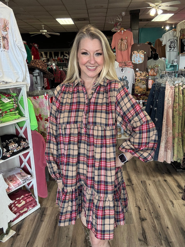 Cozy Flannel Plaid Dress
