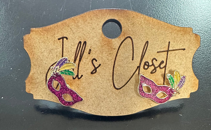 Mardi Gras Stud Earrings