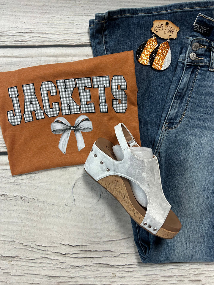 Gingham checked Jackets bow tee