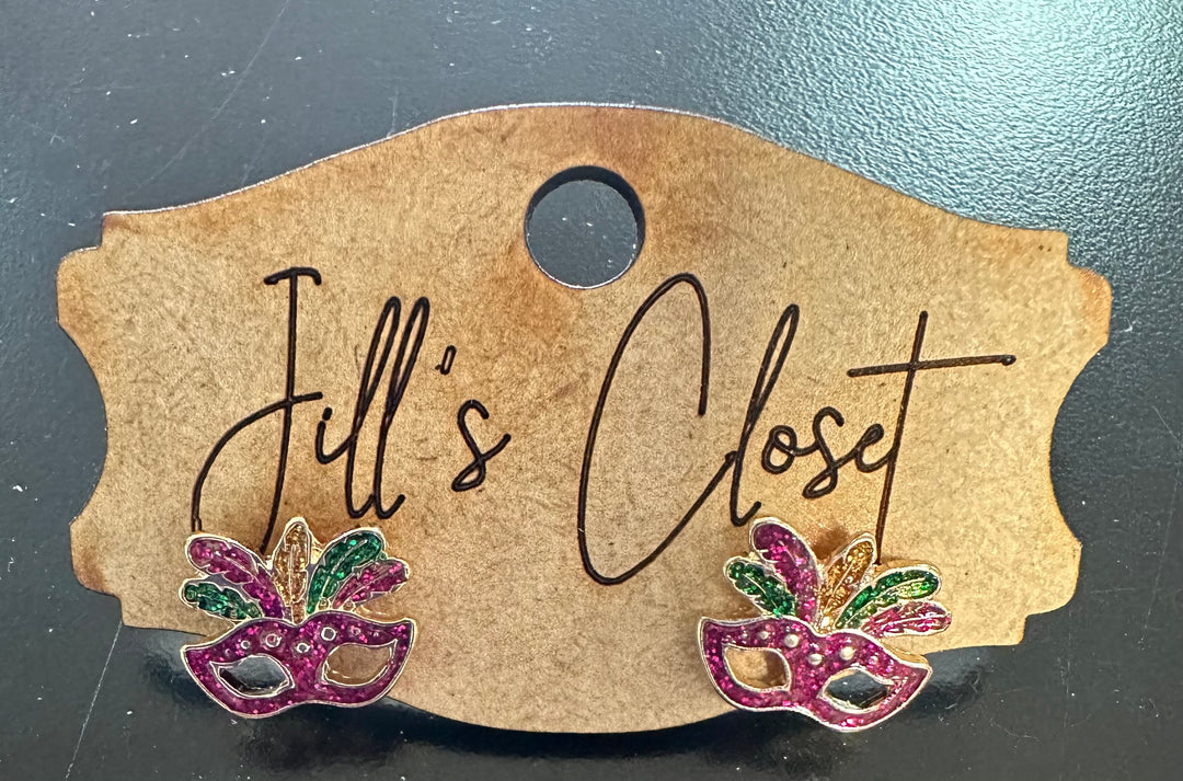 Mardi Gras Stud Earrings