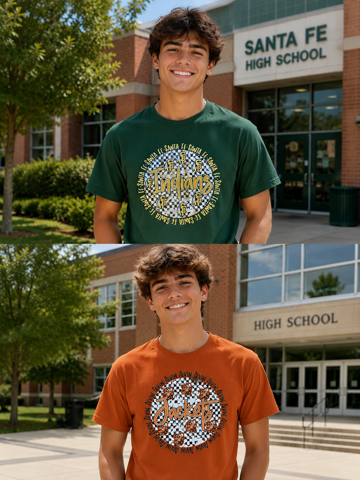 Circle Checked School Spirit T-Shirt