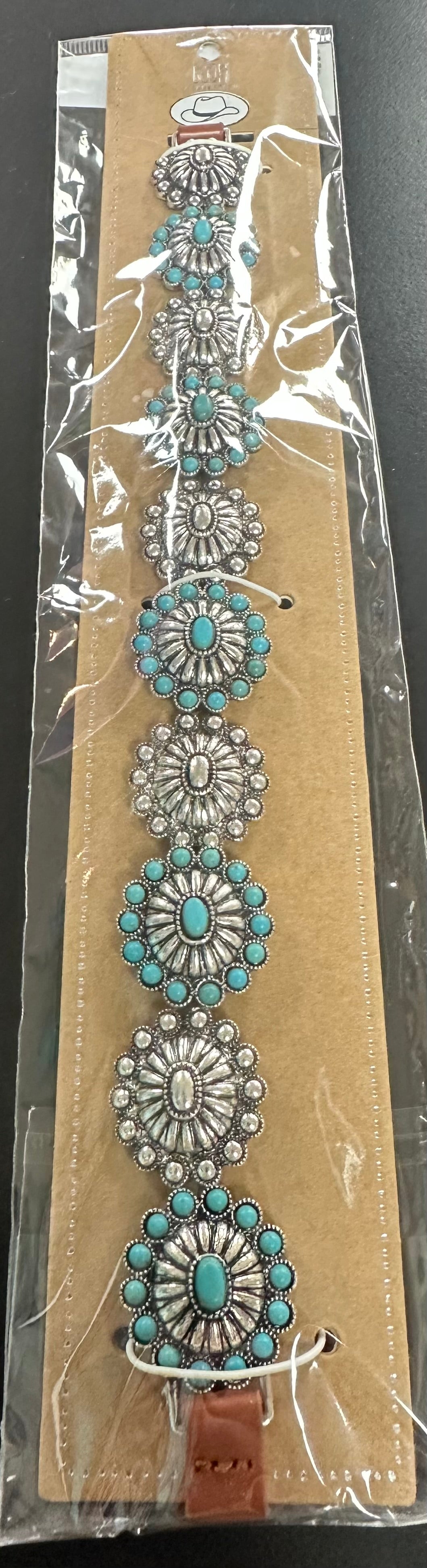 Turquoise  Concho Hatband