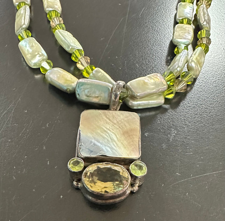 Citrine & Baroque Pearl Necklace