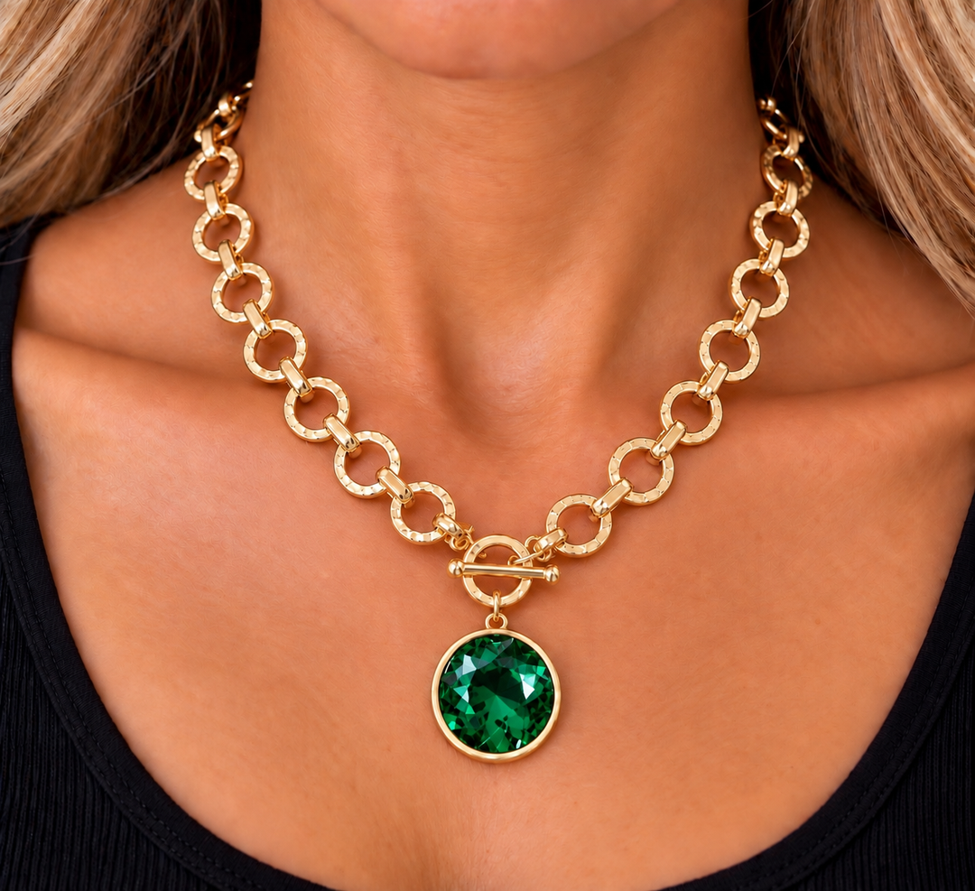 Grace’s Crystal Pendant Toggle Necklace