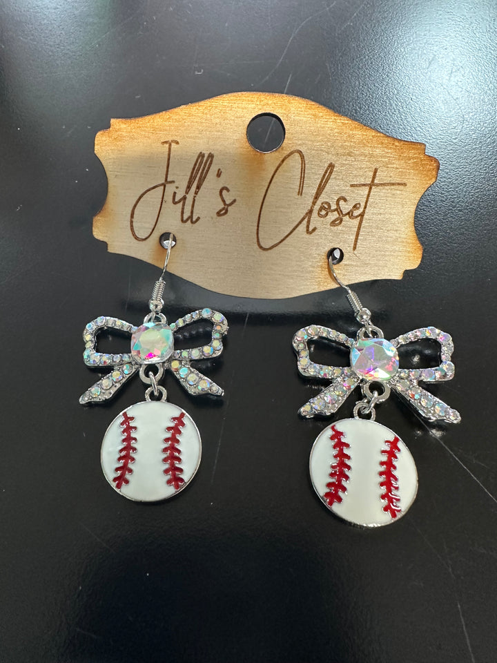 Bling Bow Sports Earrings
