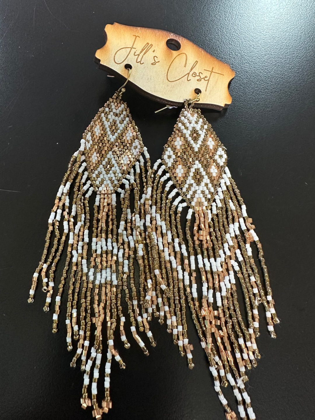 Seed Bead Tassel Earrings