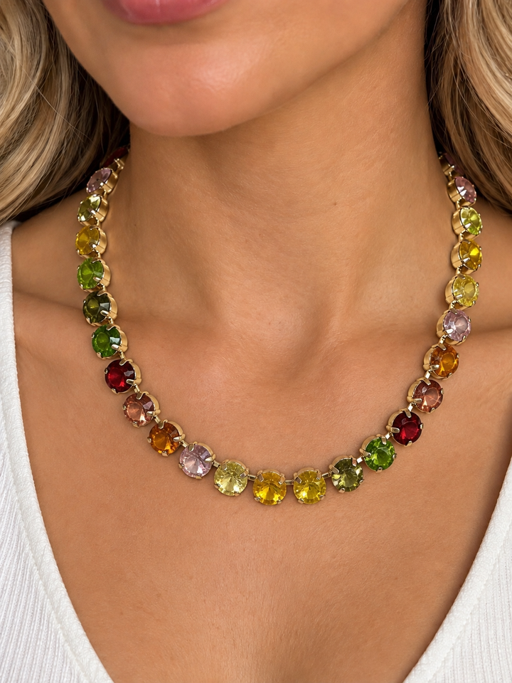Fall’s Faceted Crystal Necklace