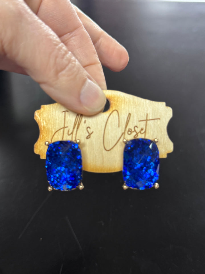 Color Pop Faceted Stone Stud Earrings