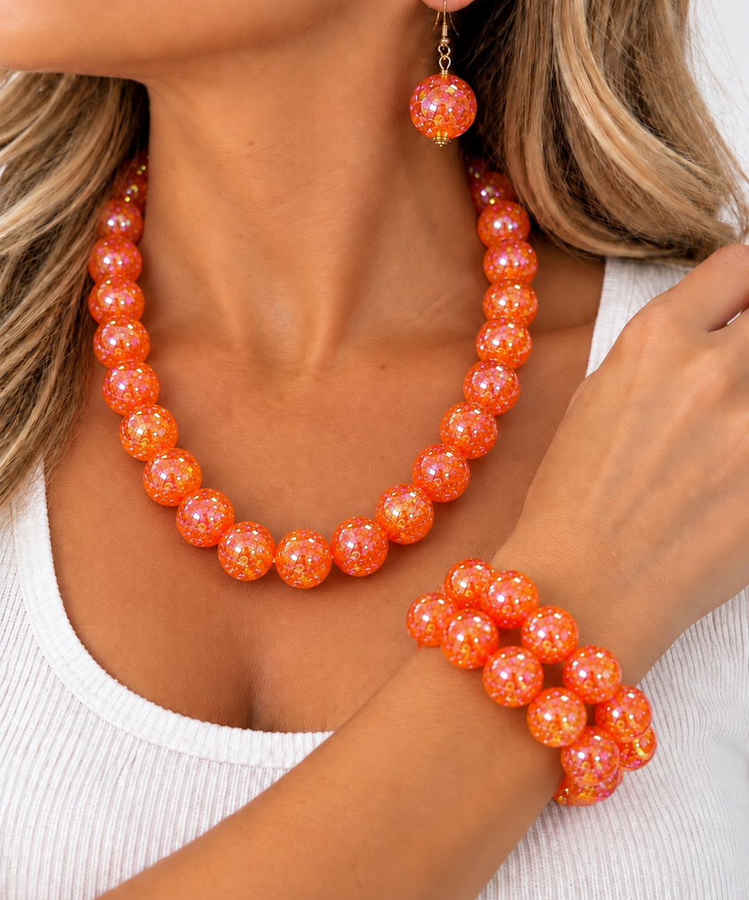 Jenny’s Crystalized Beaded Necklace Set & Bracelets