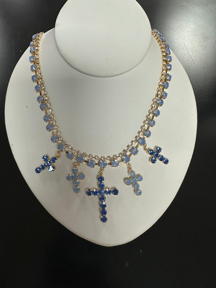 Multi-Cross Rhinestone Necklace