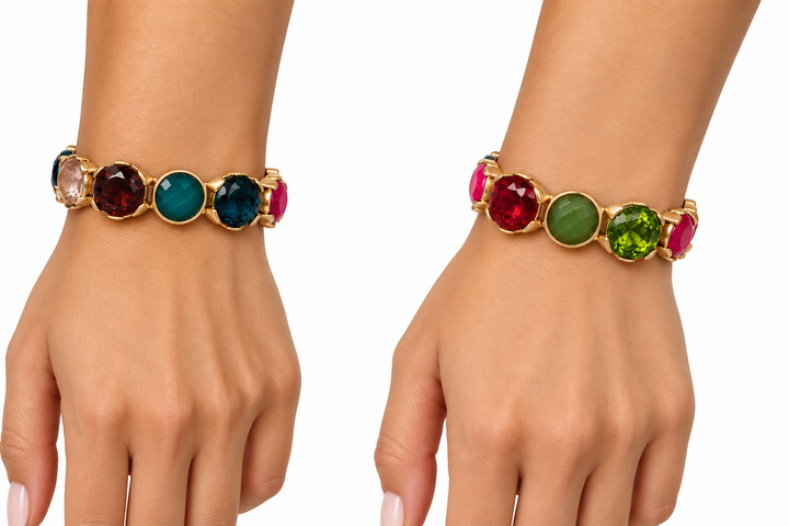 Lg. faceted Rd. stone Bracelets