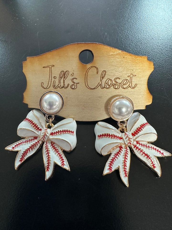 Sports Stud Bow Earrings