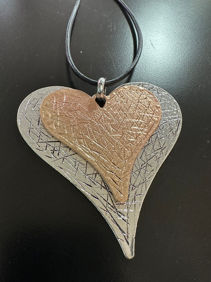 Etched Hearts Necklace