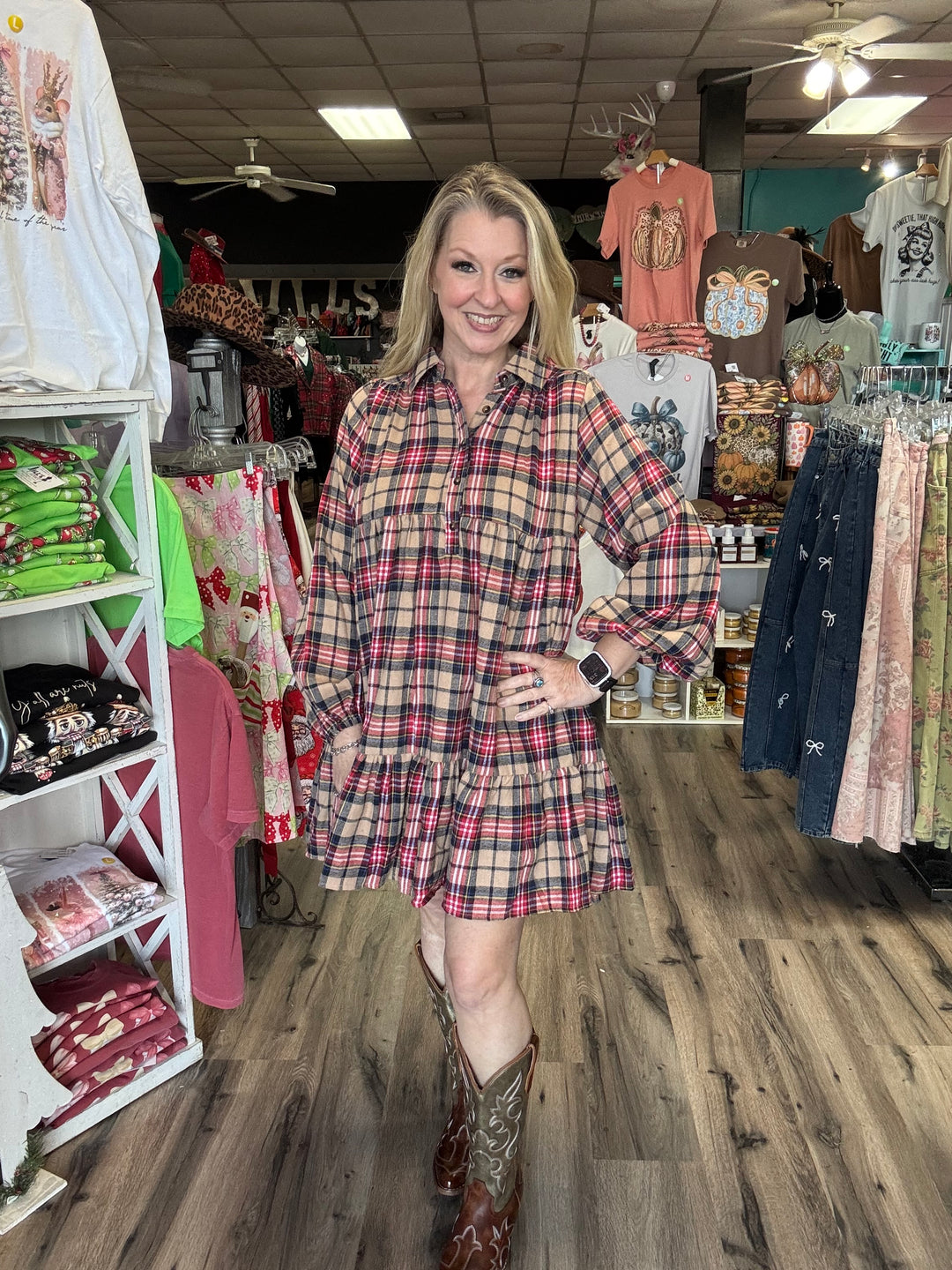 Cozy Flannel Plaid Dress