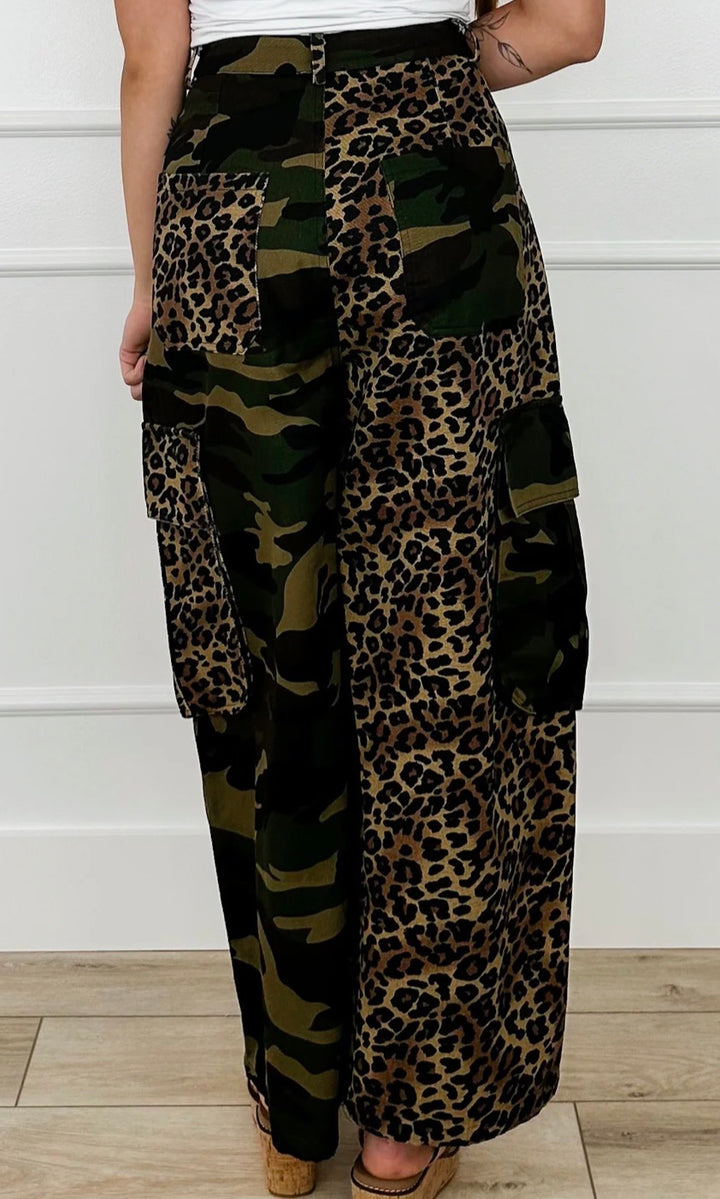 Camo & Leopard Cargo Jeans