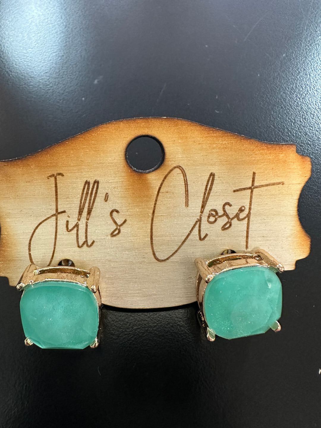Lg Square Stud Earrings