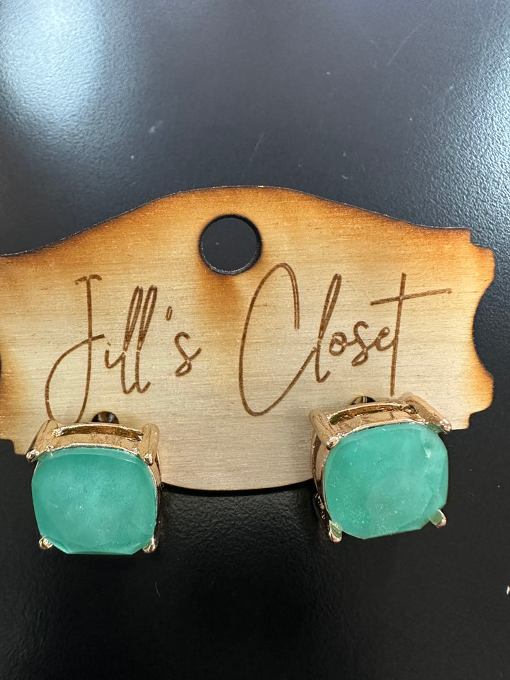 Lg Square Stud Earrings