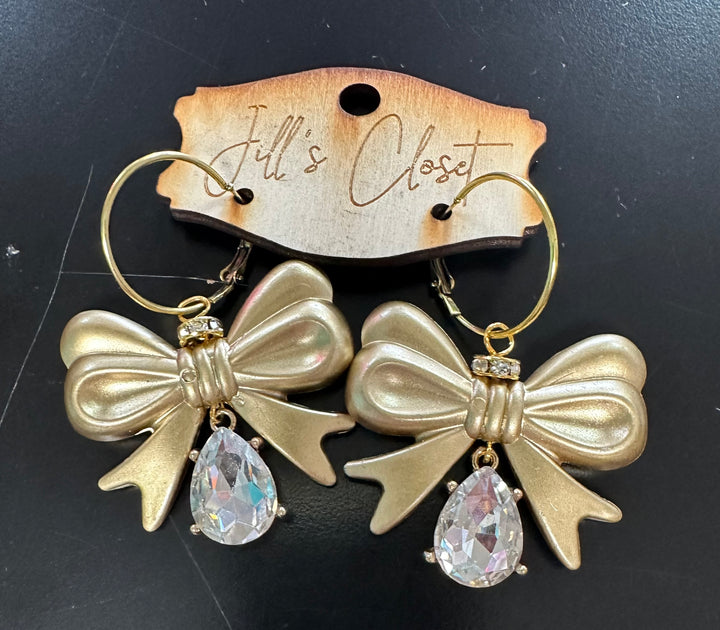 Lg Bow Hoop Earrings