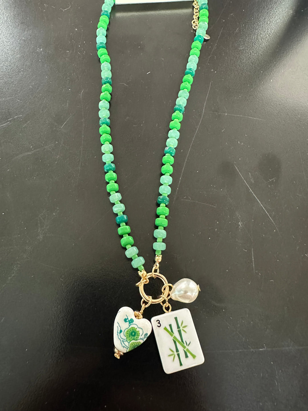 Mahjong Tile Charm Necklace