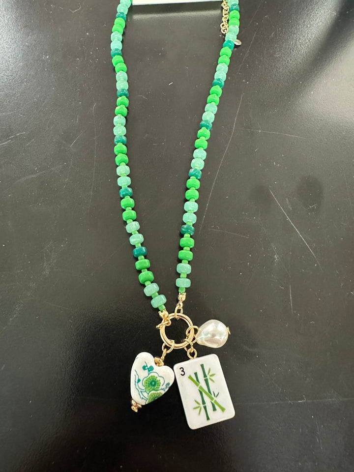 Mahjong Tile Charm Necklace