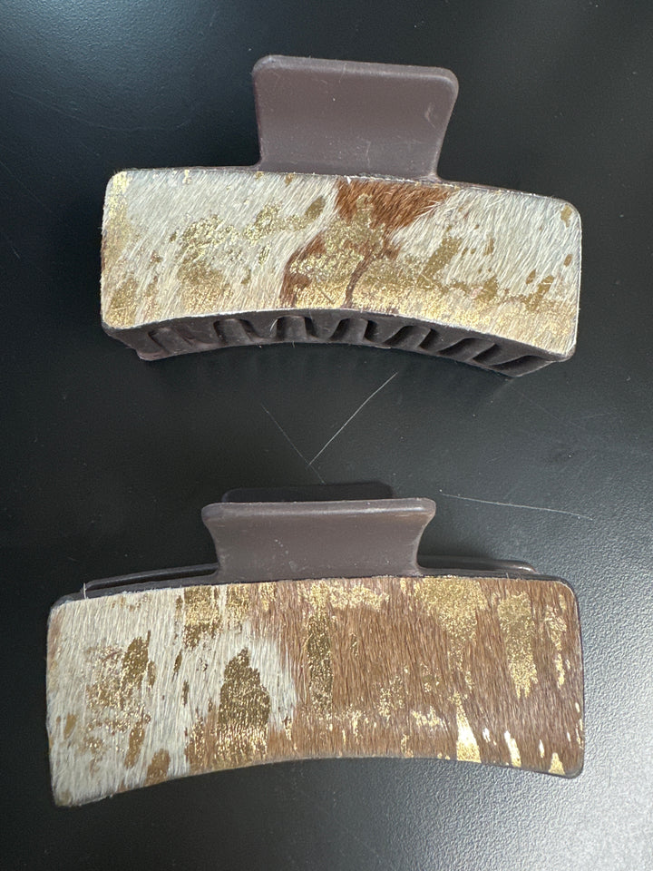 Leather hair clips