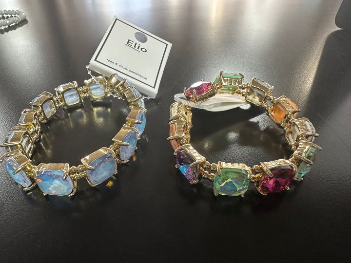 Square Faceted Stone Bracelets