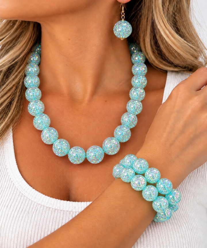 Jenny’s Crystalized Beaded Necklace Set & Bracelets