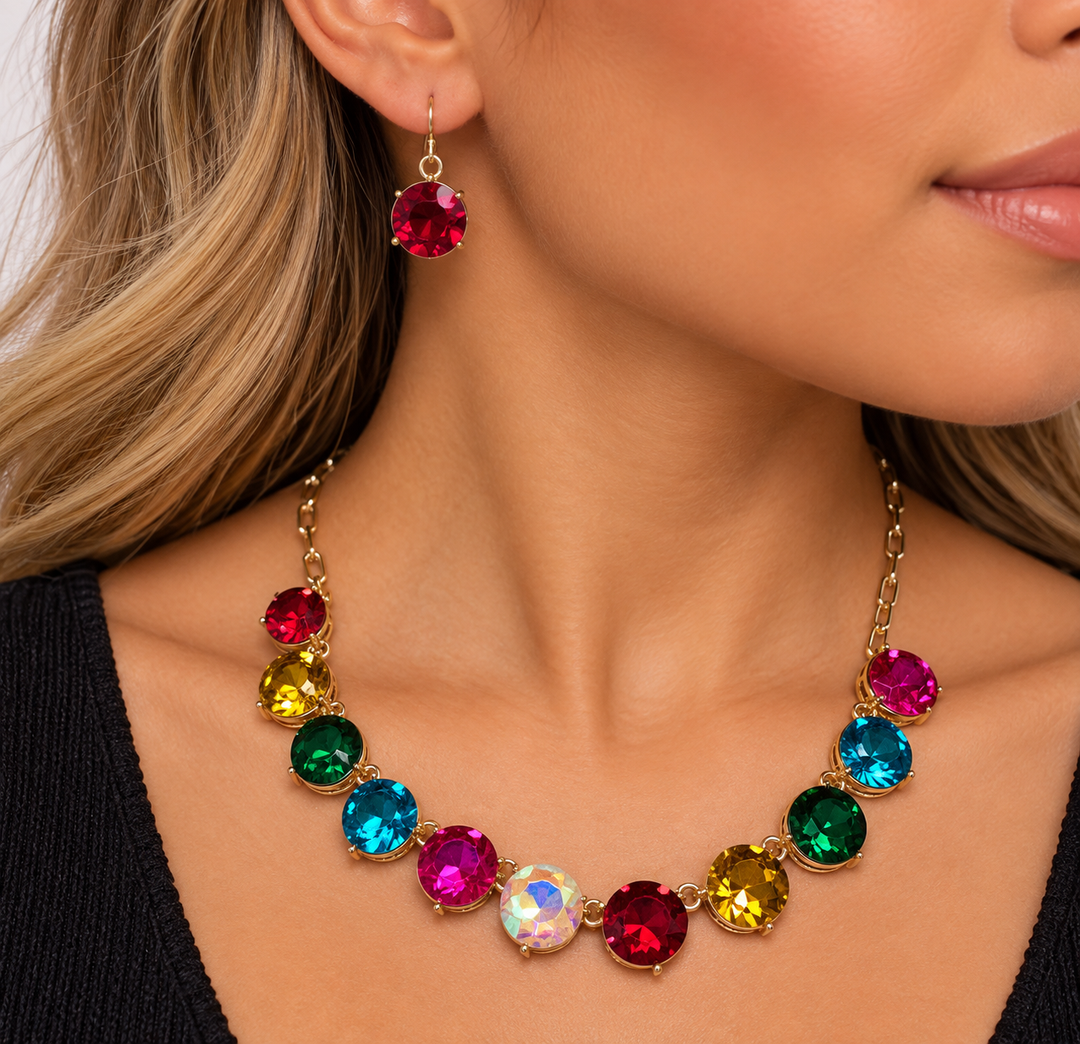 Sara’s Rd. bling Necklace & Earring Set