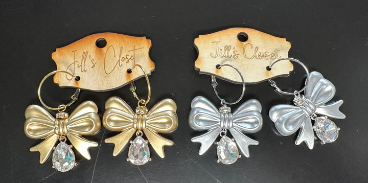 Lg Bow Hoop Earrings