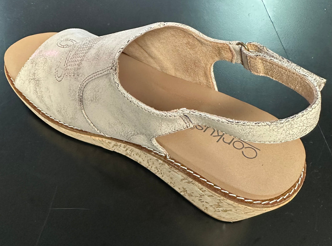Corky’s Carley Cream Crackle Boot Stitch Shoes