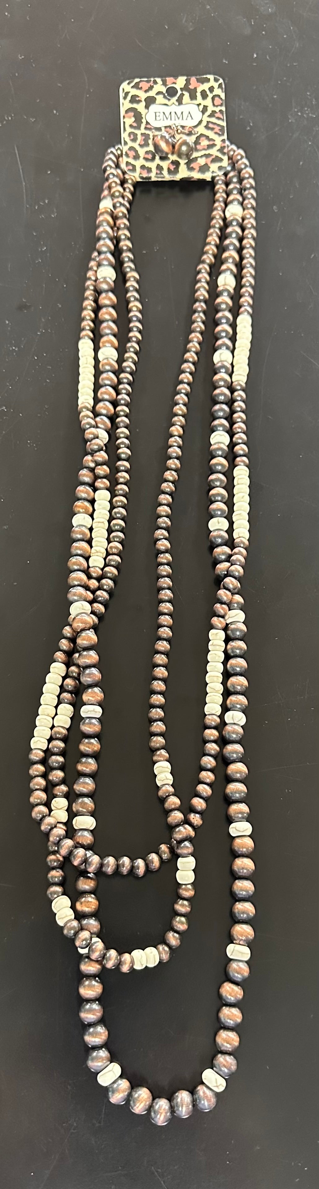 Triple Strand Bronze Necklace