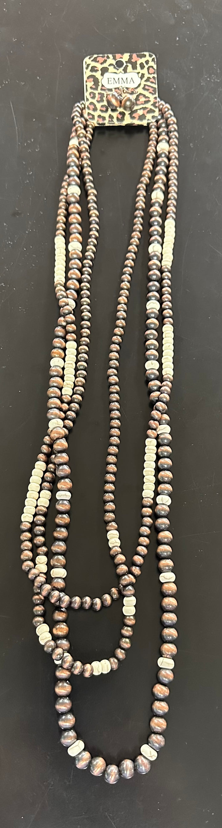 Triple Strand Bronze Necklace