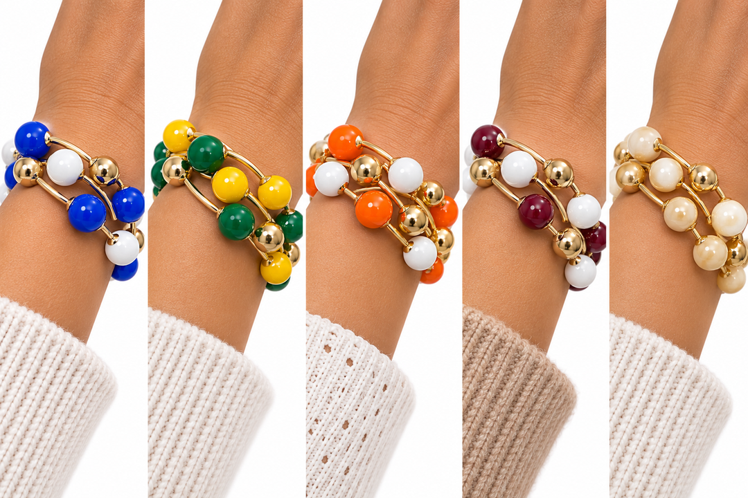Gold Bar 3 Stack Bracelets￼