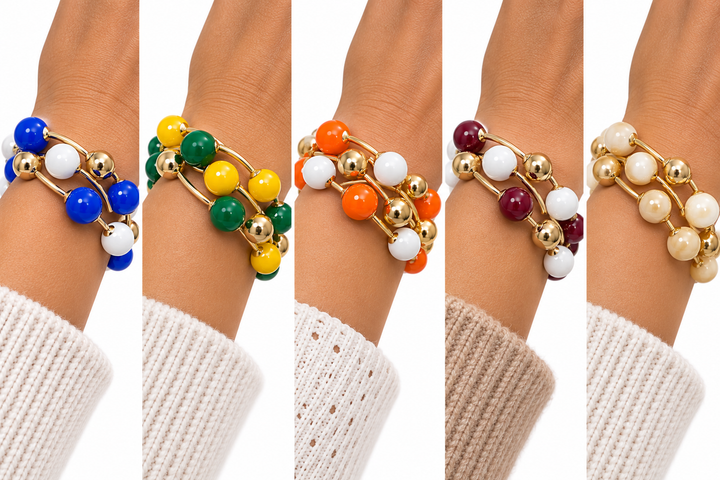 Gold Bar 3 Stack Bracelets￼