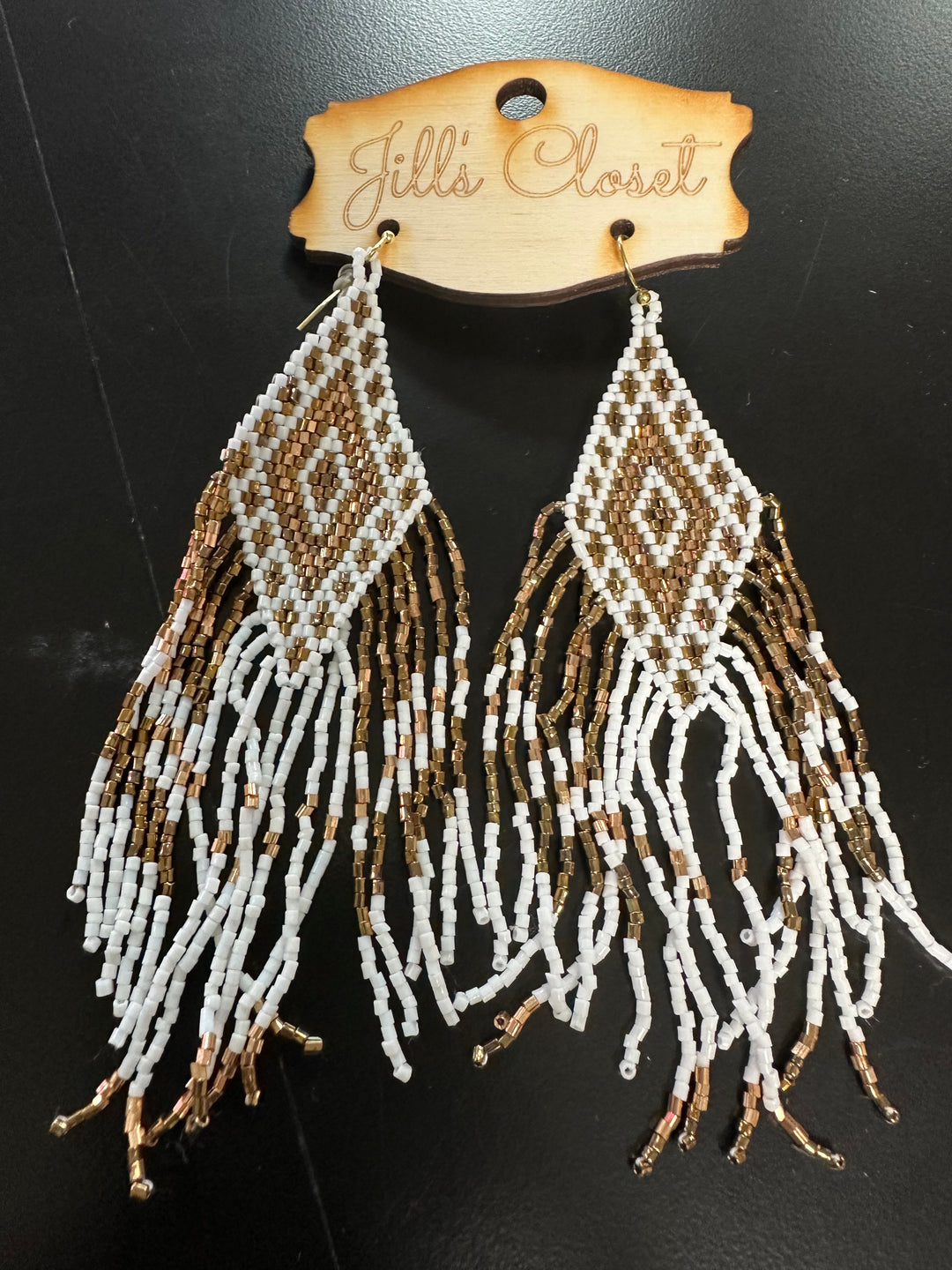 Seed Bead Tassel Earrings