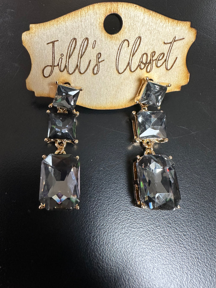 Triple Crystal Earrings