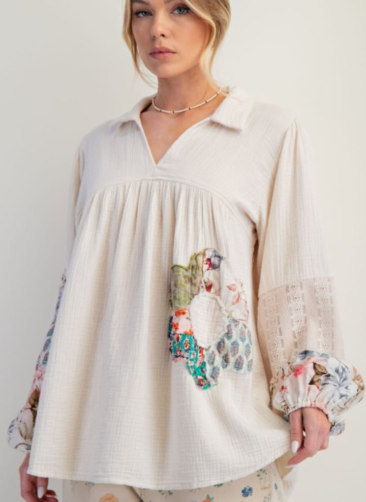 Boho Patchwork Blouse