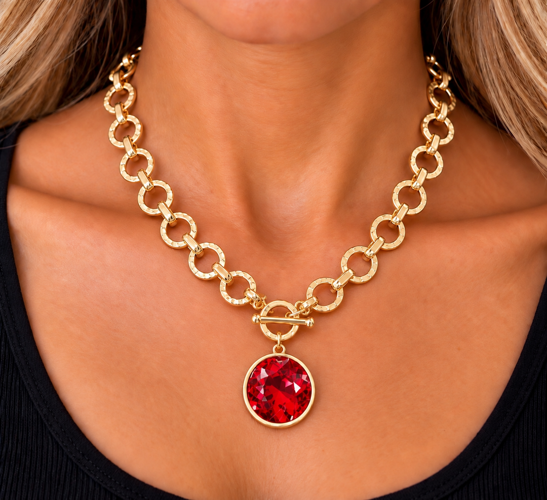 Grace’s Crystal Pendant Toggle Necklace