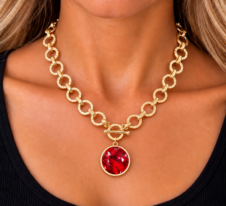 Grace’s Crystal Pendant Toggle Necklace