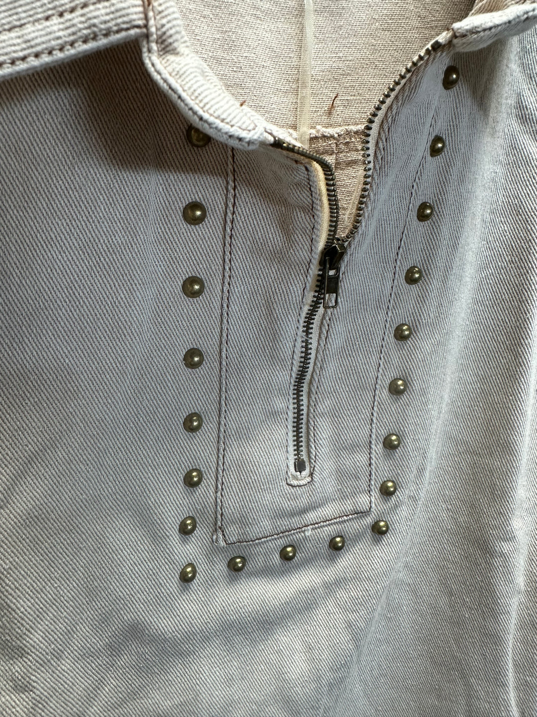 Studded Camel Denim Dress