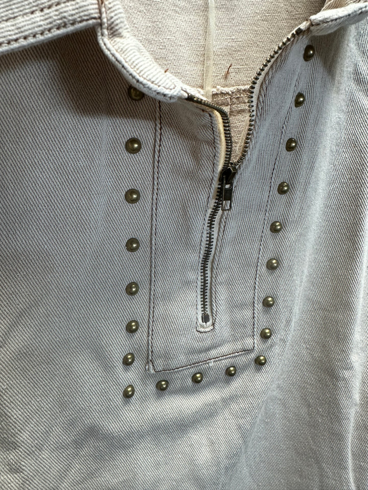 Studded Camel Denim Dress