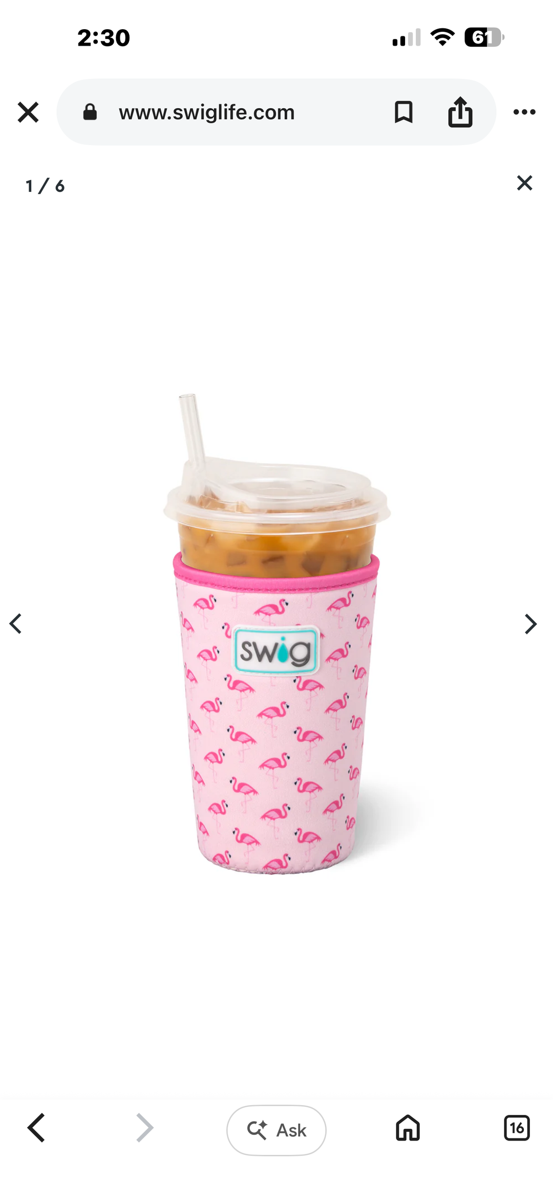 Swig “Flamingo” Pattern Mug/Towel/Coolie