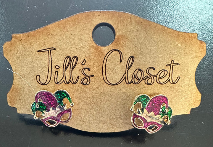 Mardi Gras Stud Earrings