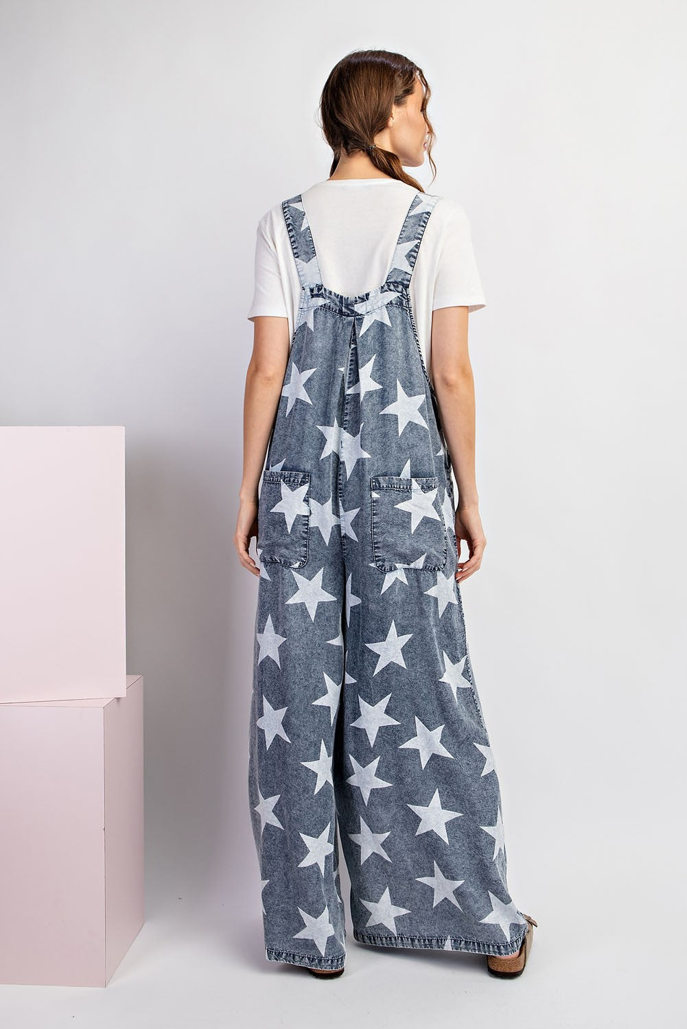 Star print overalls