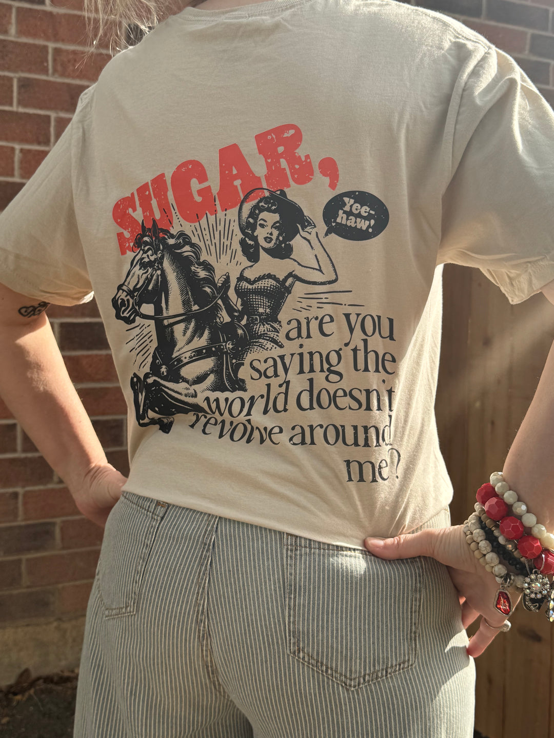 Distressed Howdy Cowgirl Graphic Tee