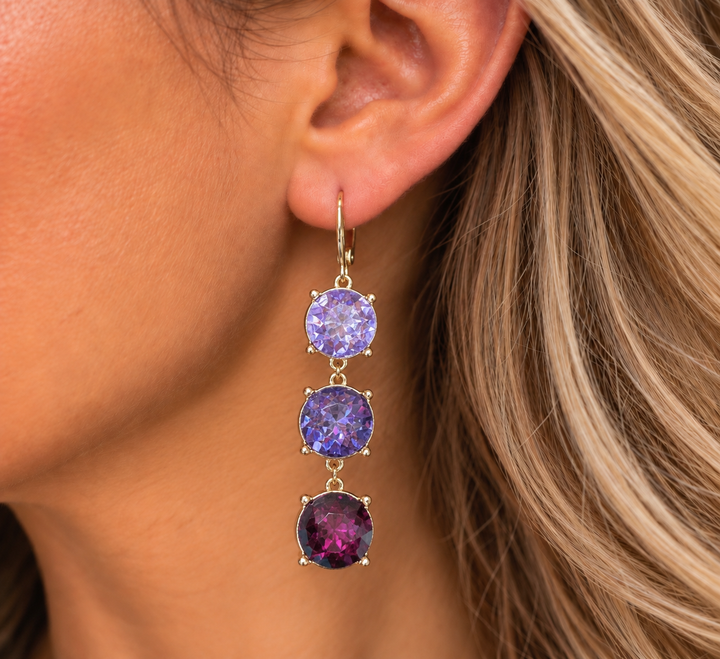Triple Crystal Earrings