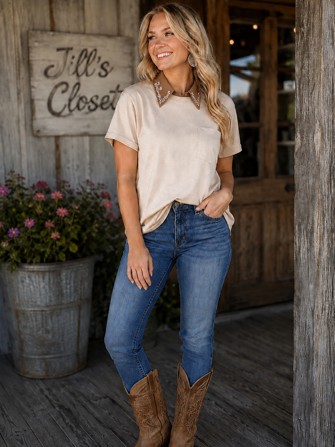 Rhinestone Collar Dickie