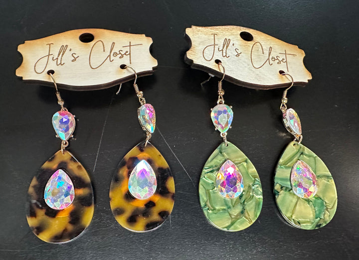 Teardrop Iridescent Earrings