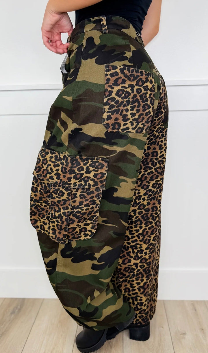 Camo & Leopard Cargo Jeans